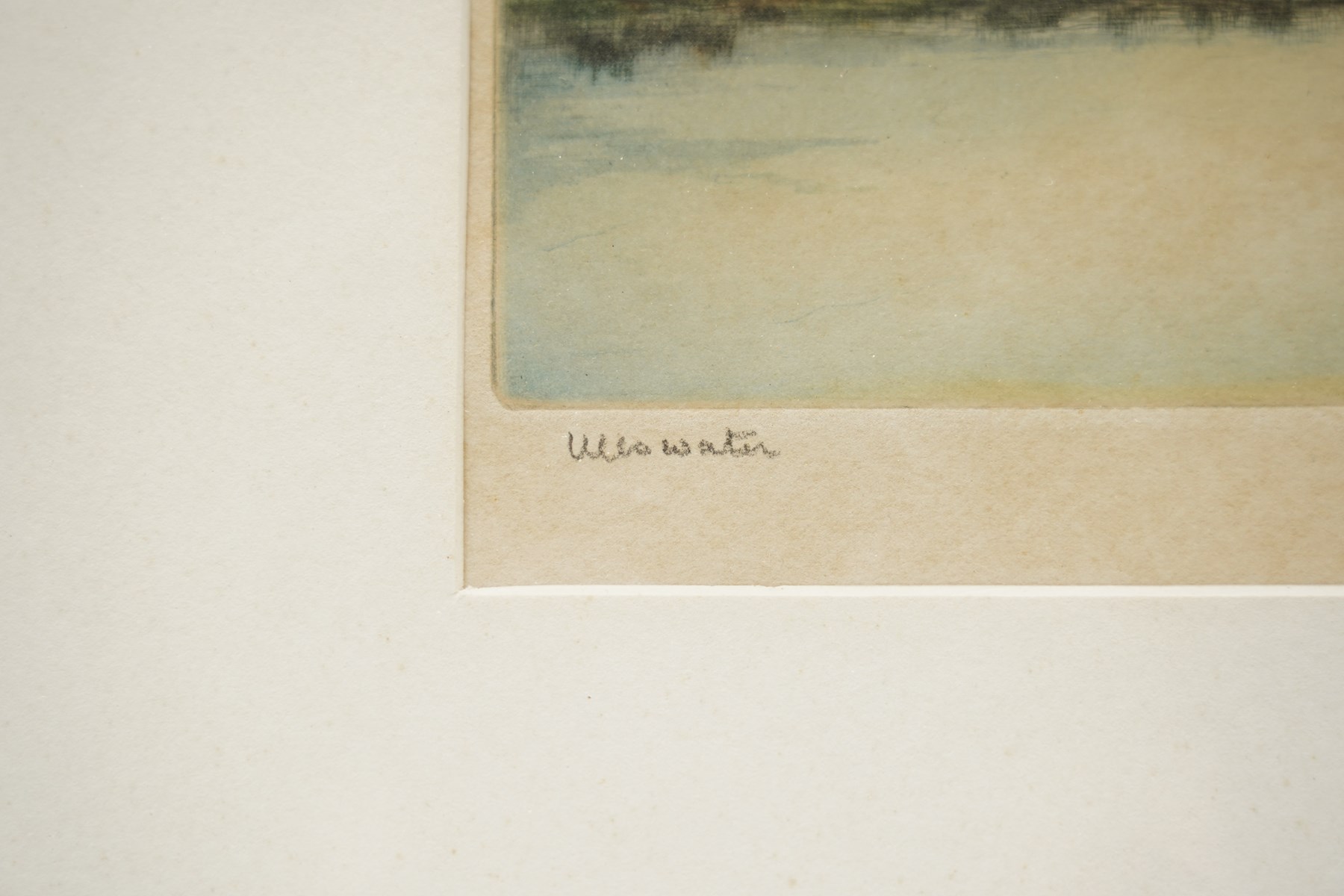 Edward Francis Wells (British 1876-1952): 'Evening Flow - Derwentwater' and 'Ullswater', two etchings with aquatint signed and titled in pencil, stamped with Rembrandt Guild Artists Proof blindstamp; D le Roux (20th century): Mountain Valleys, pair of watercolours signed, together with three other pictures including York-themed etchings max 22cm x 30cm (7)