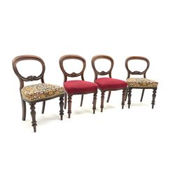 Four Victorian mahogany ballon back dini