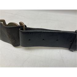 North Eastern Railway Police adjustable leather belt with steel buckle; crudely inscribed '270'