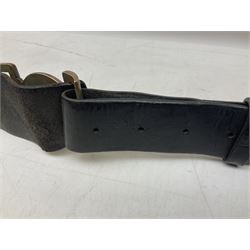 North Eastern Railway Police adjustable leather belt with steel buckle; crudely inscribed '270'