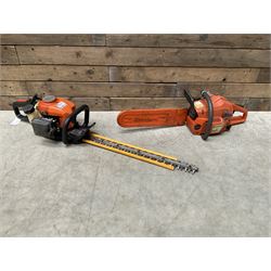 Husqvarna 141 petrol chainsaw and a Husqvarna 226HD75S petrol hedge cutter