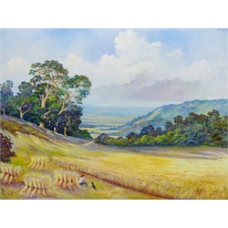  Bruce Kendall (British Contemporary): 'A Shropshire Harvest', oil on board signed 44cm x 60cm  