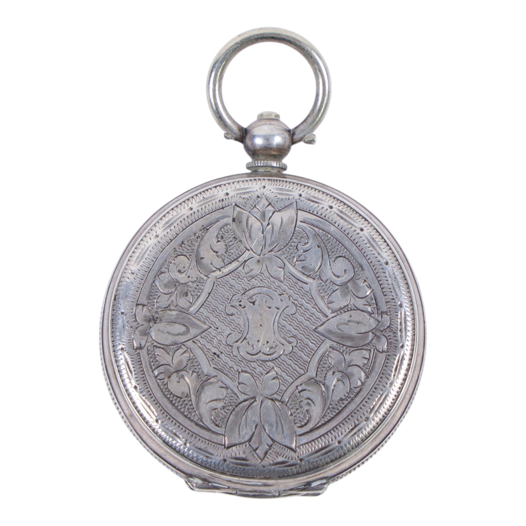 Silver improved patent open faced pocket watch, together with a plated Helvetia military issue pocket watch with broad arrow verso and two silver fob watches