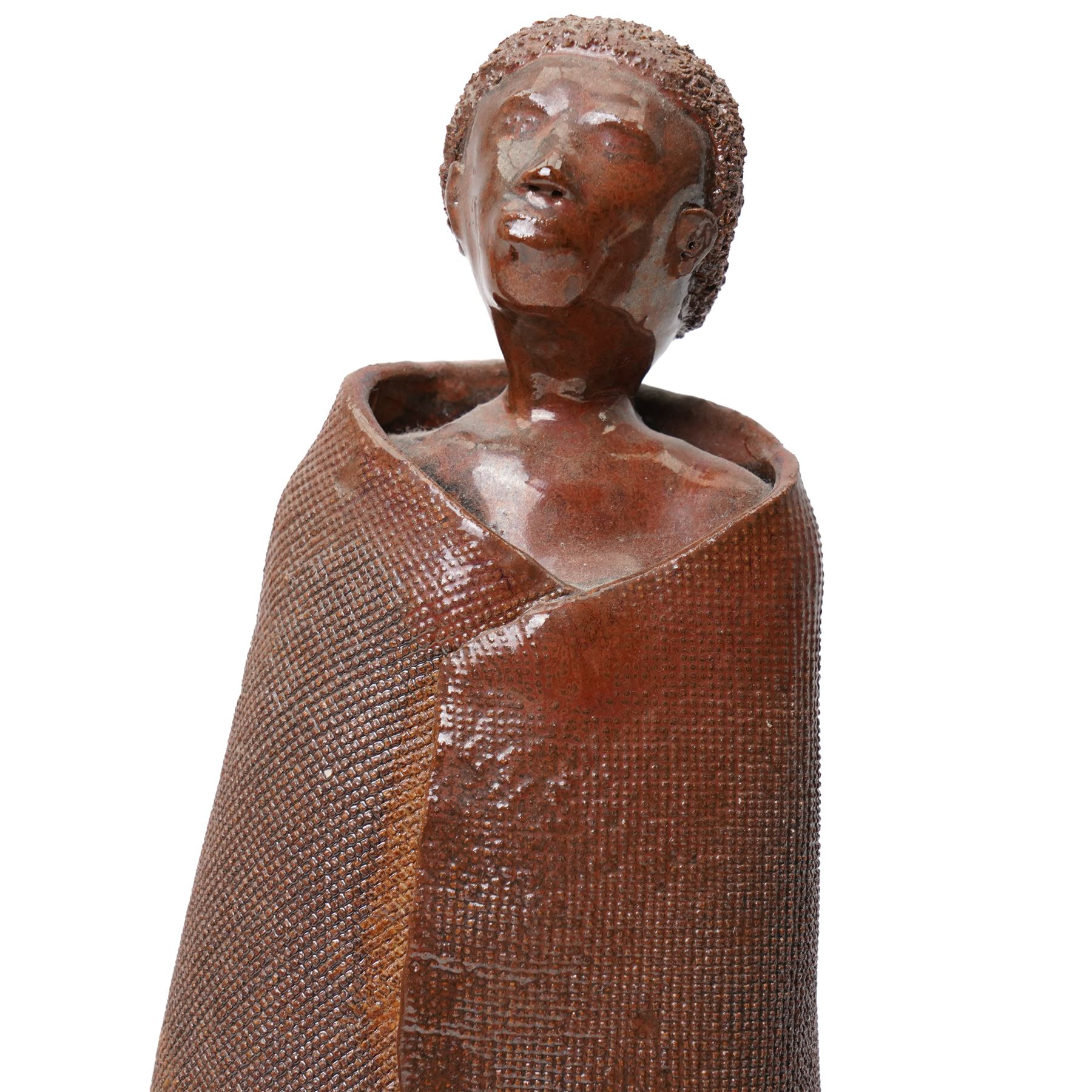 Three African Maasai pottery figures, largest H40cm (3)