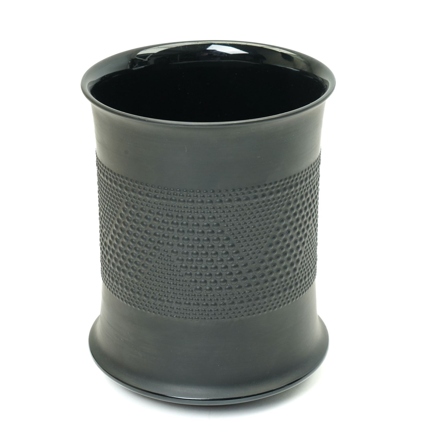 Tapio Wirkkala and Bjørn Wiinblad for Rosenthal - bowl decorated in light relief with goddesses, H15cm; together with two vases from the Porcelaine Noir series, larger H31.5cm (3)