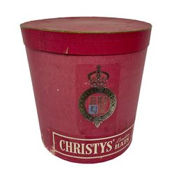 Christys' London vintage red cardboard hat box