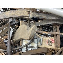 Quantity of animal traps including, gin traps, eel spears, Young's sparrow trap etc, Auctioneer's Note: These traps are sold as artefacts for ornamental purposes only as the use of some of them may be illegal