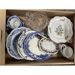 Spode Tower pattern bowl, together with Masons jug, transfer print ceramics and other collectables, in four boxes 