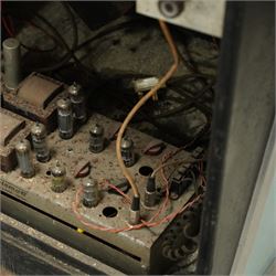 Ditchburn - 'Music Maker Panoramic 200' jukebox circa 1959, curved panoramic glazed front offering full view of the automatic selection process, accommodating 100 records (200 selections), with a stereo sound system, the aluminium trim over a woven speaker grille with an all-over ebonised and silver finish