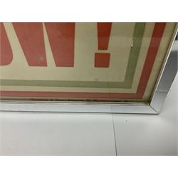 WWI style Scarborough enlistment poster 'Remember Scarborough! Enlist Now!', in metallic frame, H75.5cm