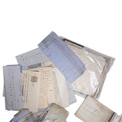 The Down Hall Estate, Aikton, Cumberland 1800-1880s - A substantial archive of letters and documents relating to the estate and the Hodgson family who farmed the estate from the early 19th century.  Includes title deeds, abstracts of title, estate plans etc