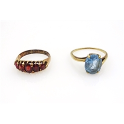  Six stone set gold rings (stones missing) 9ct - 18ct (6)  