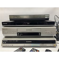 Panasonic NV-HV61 Super Drive Hi-Fi Stereo VCR VHS player, together with Panasonic DMR-ES10EB-S DVD RAM disc recorder