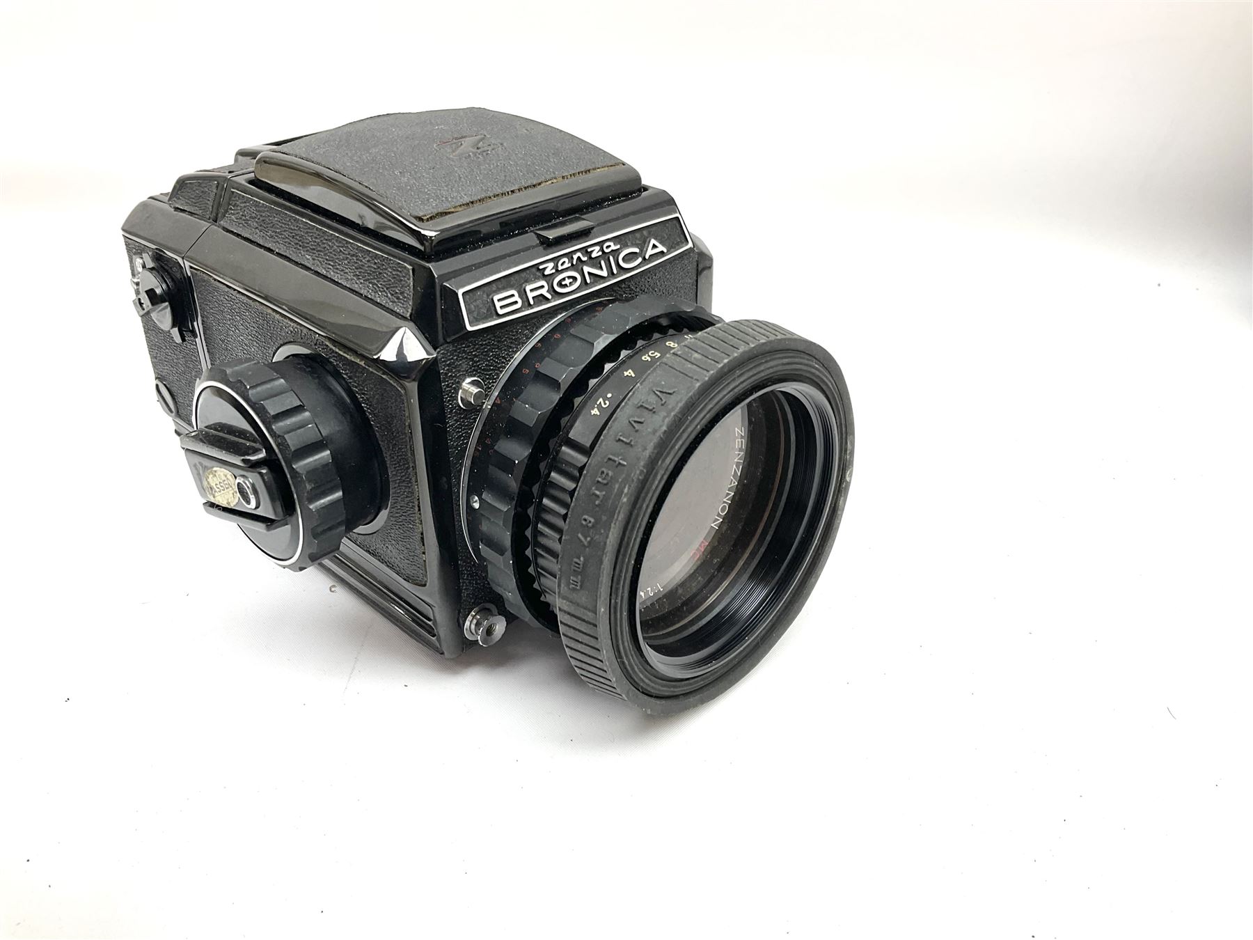 Zenza Bronica S2A medium format camera body, with Zenza Bronica Zenzanon MC '1:2.4 f-80mm' lens, together with Nippon Kogaku Nikkor-P '1:4 f-200mm' lens, Nikkor D.C '1:4 f-40mm' lens, two film backs and other camera equipment, housed in a hard flight case