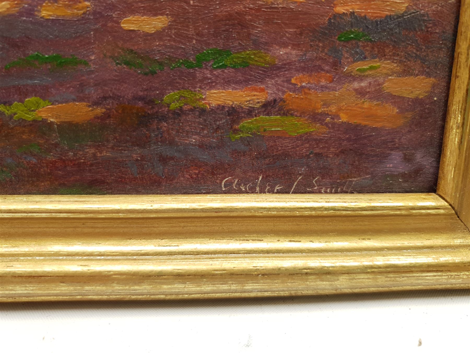 Harry Edmunds Crute (British 1888-1975): Cornish Beach Scene, oil on board signed 15cm x 19cm, together with two similar oils one signed Smith, inscribed verso 14cm x 19cm (3)