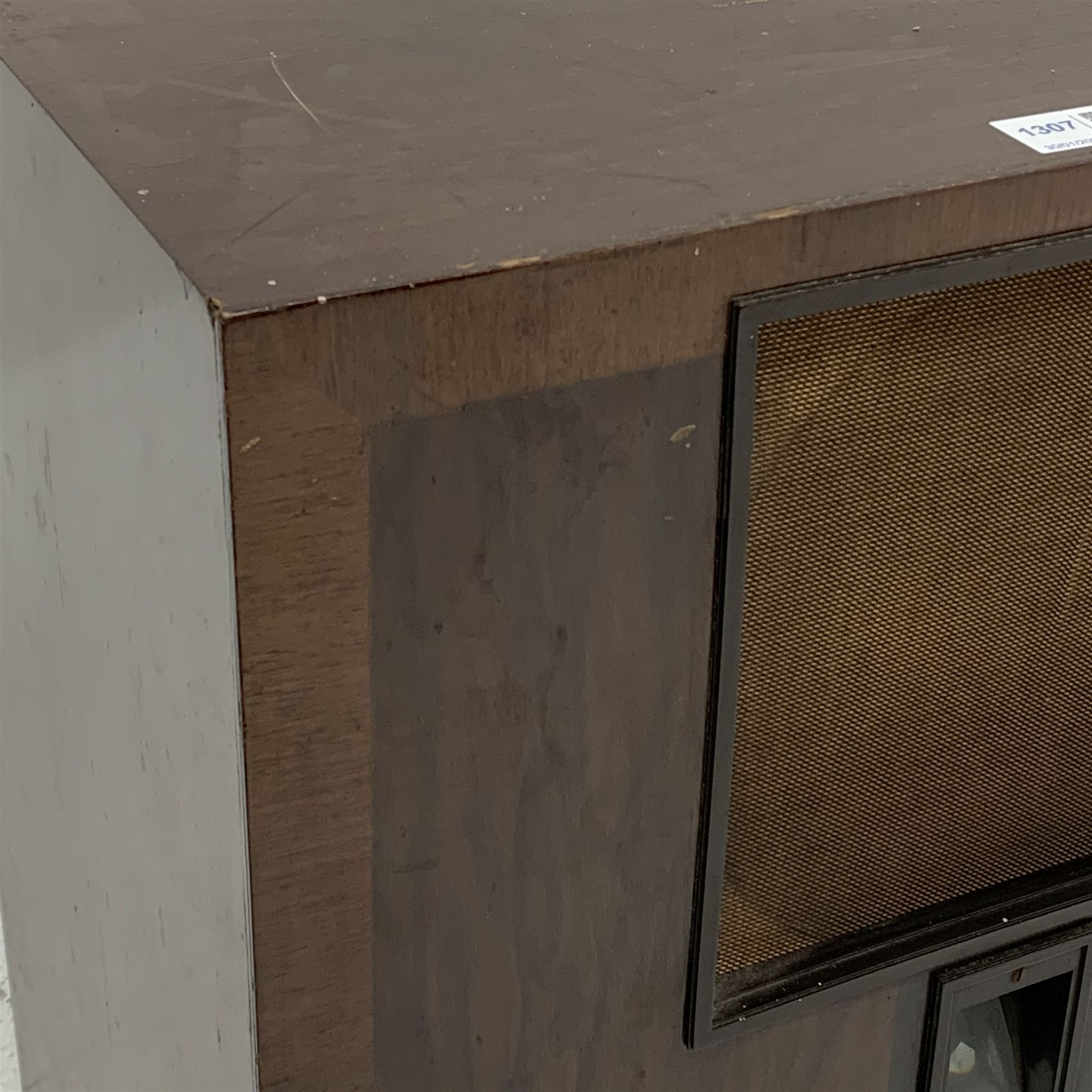 Early 20th century Art Deco radio by 'His Master's Voice', walnut and rosewood cased, W45cm, H49cm, D30cm