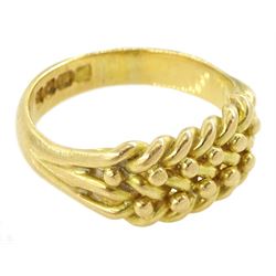 Edwardian 18ct gold keepers ring, London 1902