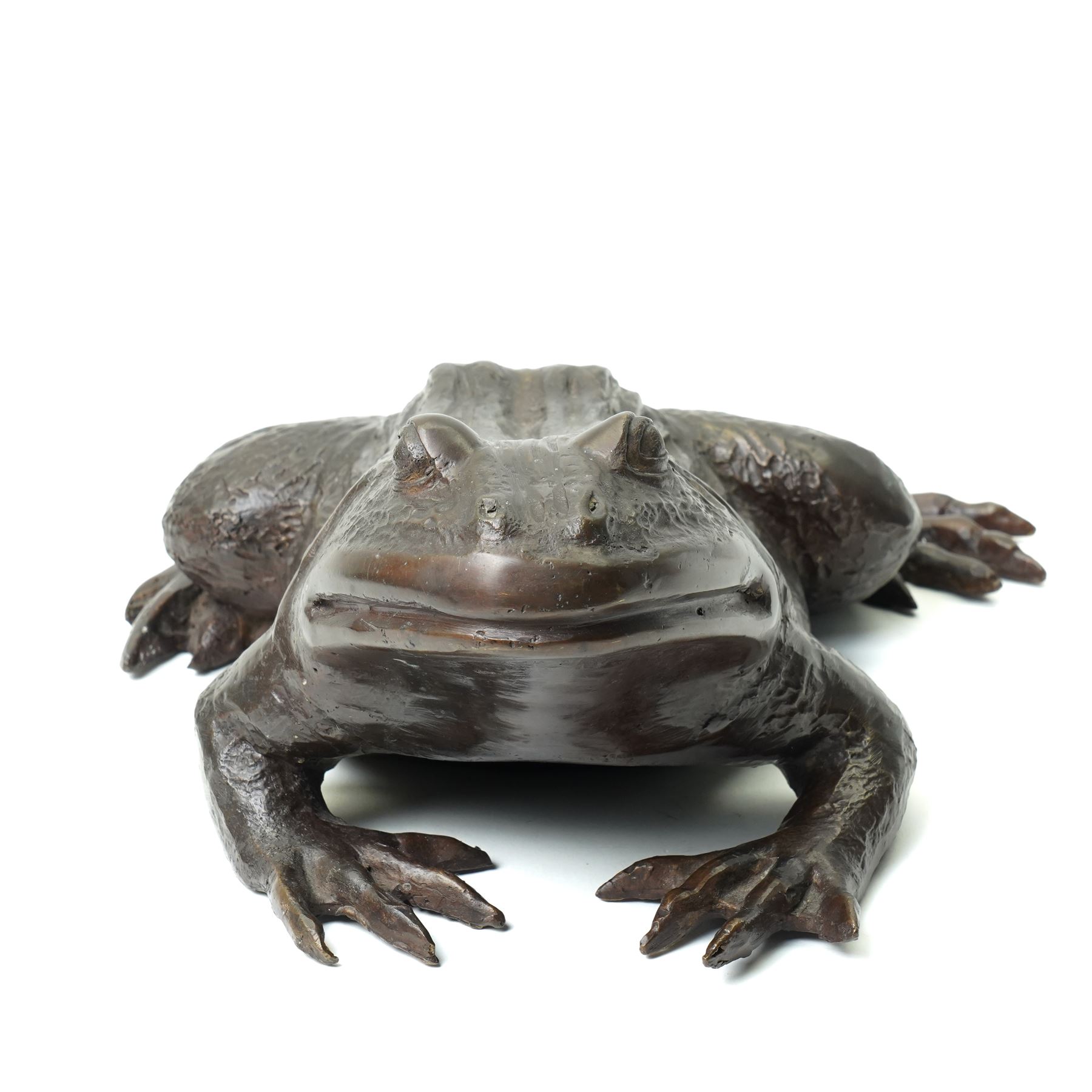  Nishan Toor (1888-1966): Frog, large bronze sculpture signed L30cm