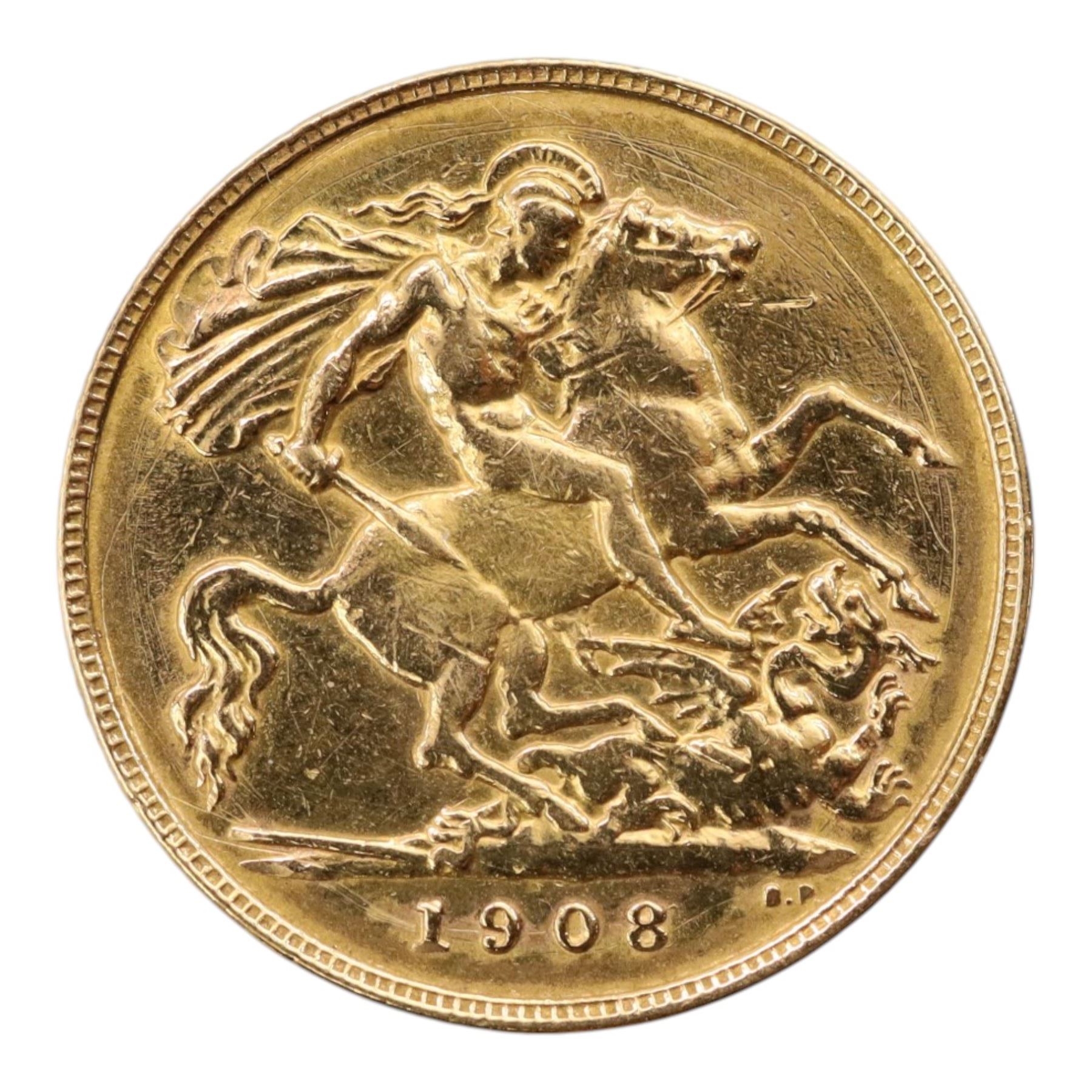 King Edward VII 1908 gold half sovereign coin