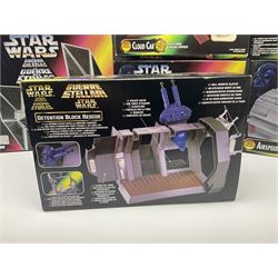 Star Wars - La Guerra De Las Galaxias La Guerre Des Etoiles/Shadows of the Empire - TIE Fighter; Cloud Car; Airspeeder; Landspeeder; Death Star Escape; Detention Block Rescue; Imperial Speeder Bike; Boba Fett IG-88; and Crowd Control Stormtrooper; all boxed/carded (9)