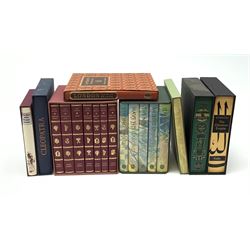 Folio Society - eight slip cases including Jane Austen in six volumes, Dorothy L. Sayers Crime Collection in five volumes, The Conquest of Mexico, The Ottoman Empire, Cleopatra, The Wind in the Willows etc