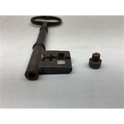 Military interest - Pair of SOE wire cutters by H Brindley; Needle dagger with triform blade 15.5cm; Iron key with secret message compartment; ‘Pill box’ telescope; Wire cutters; Field Engineering and Mine Warware pamphlet No. 7, Booby Traps (6)