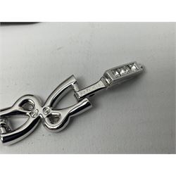 Maurice Lacroix gentlemans quartz wristwatch, 92127, with gold plated case, date apeture and leather strap, together with a Swarovski Crystal bracelet, two silver brooches and two costume brooches