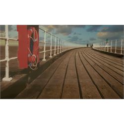 Lee Wilson (British Contemporary): Whitby Pier, colour photographic print 35cm x 58cm