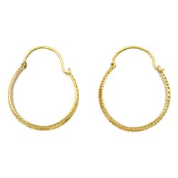 Pair of 18ct gold hoop earrings, stamped