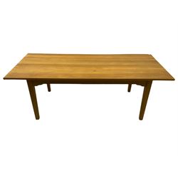 Craftsman made solid oak rectangular dining table, square leg