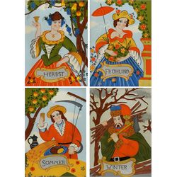 German School (20th Century): ‘Frühling’ ‘Sommer’ ‘Herbst’ and ‘Winter’- The Seasons, set ...