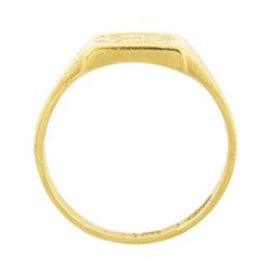 Early 20th century 18ct gold signet ring, monogrammed with initials, hallmarked