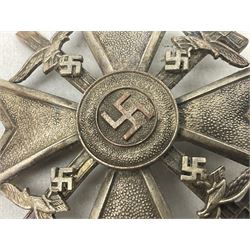 German Spanish Cross with silvered finish; stamped verso L/12; probably a post-WW2 copy