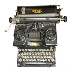 Collection of antique typewriters, including Royal and Imperial and gramophones 