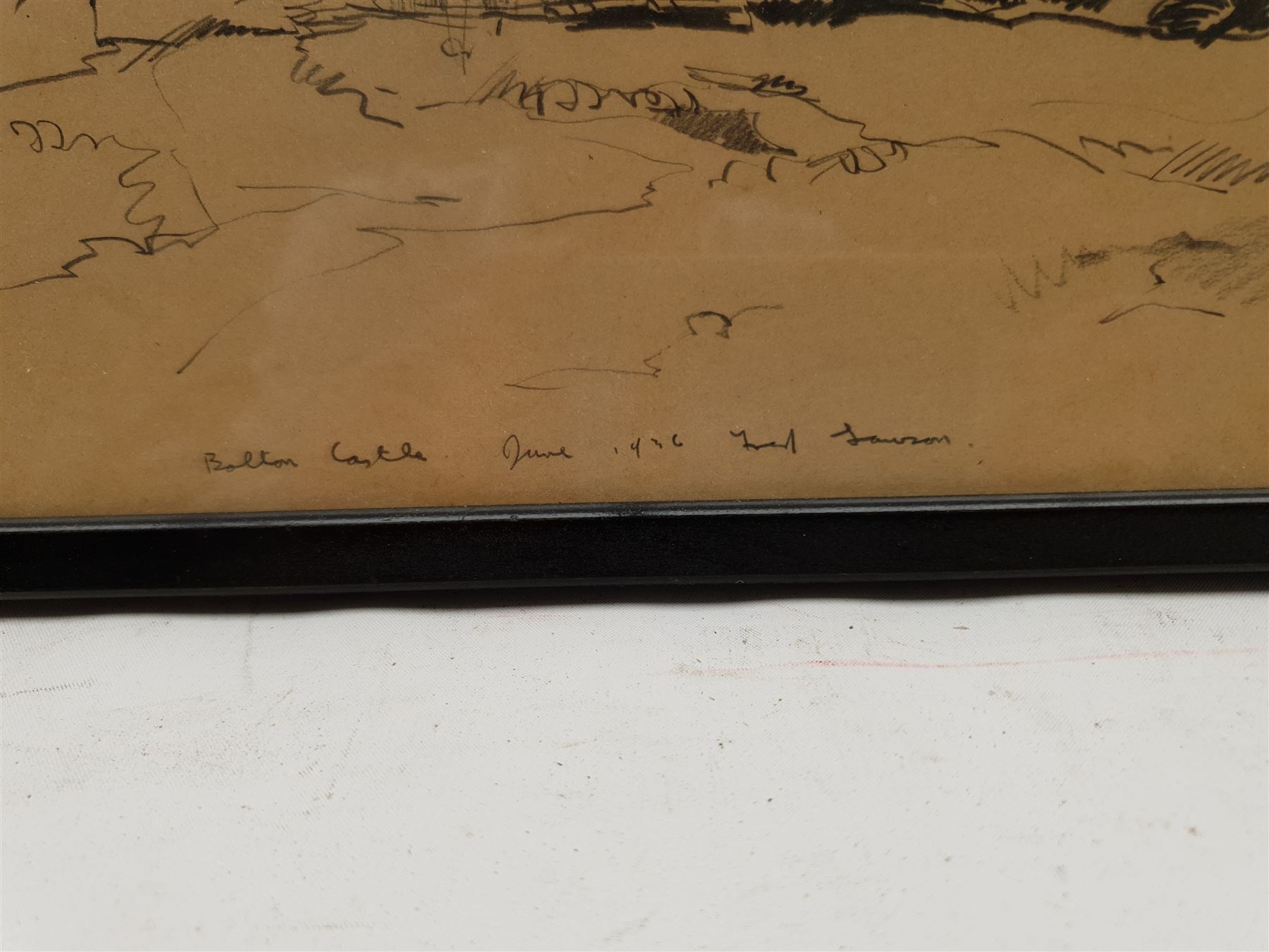 Fred Lawson (British 1888-1968): 'Bolton Castle', pencil signed titled and dated June 1936, 26cm x 31cm