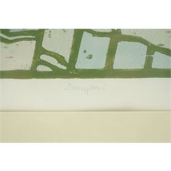 Anthony Ratcliffe (British 1954-): 'Bempton' East Riding, woodblock print in colours signed titled dated '89 and numbered 7/10 in pencil 74cm x 61cm