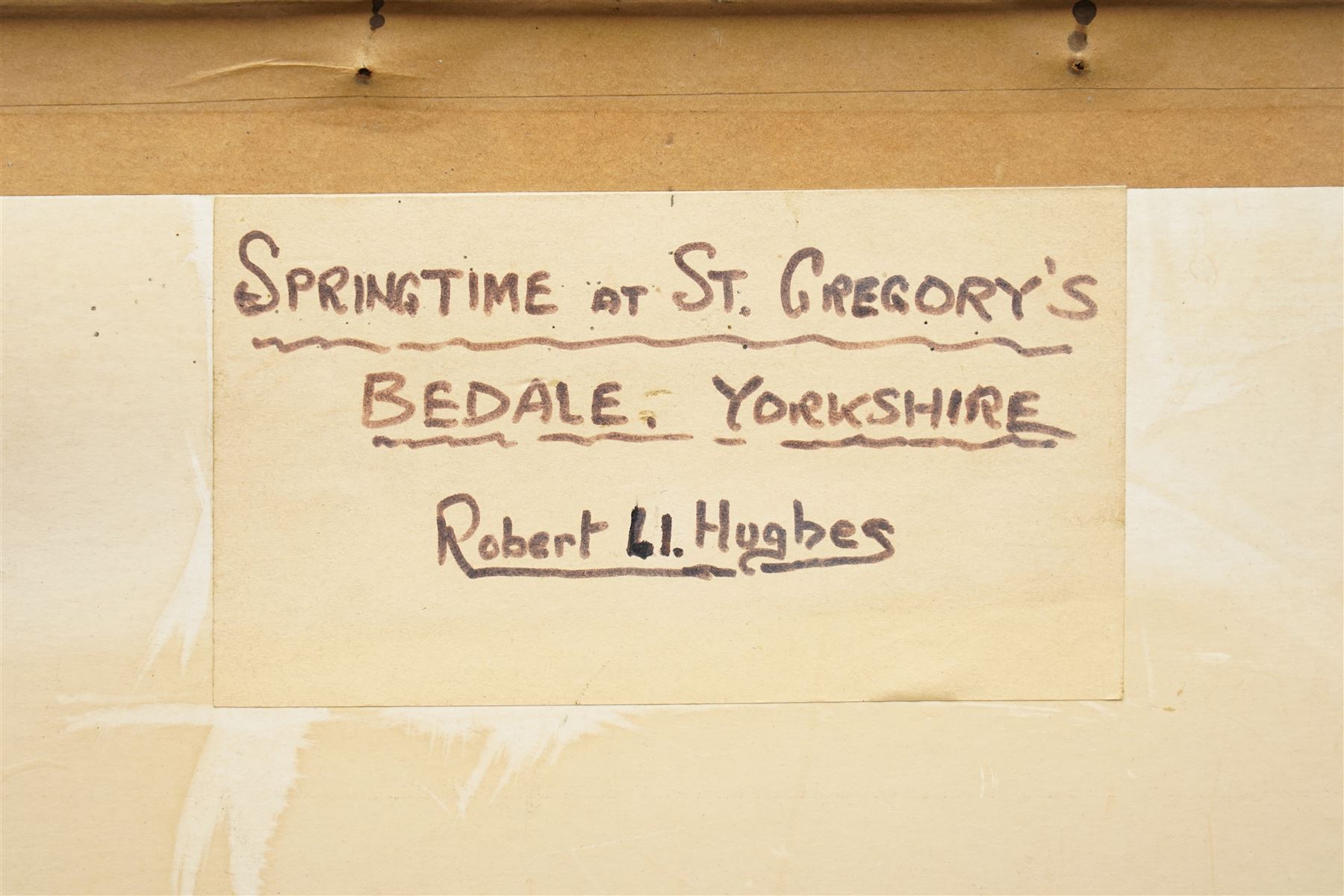 Robert Hughes (English School 20th Century): 'Springtime at St. Gregory's - Bedale - Yorks', signed and dated 1973, 39cm x 59cm