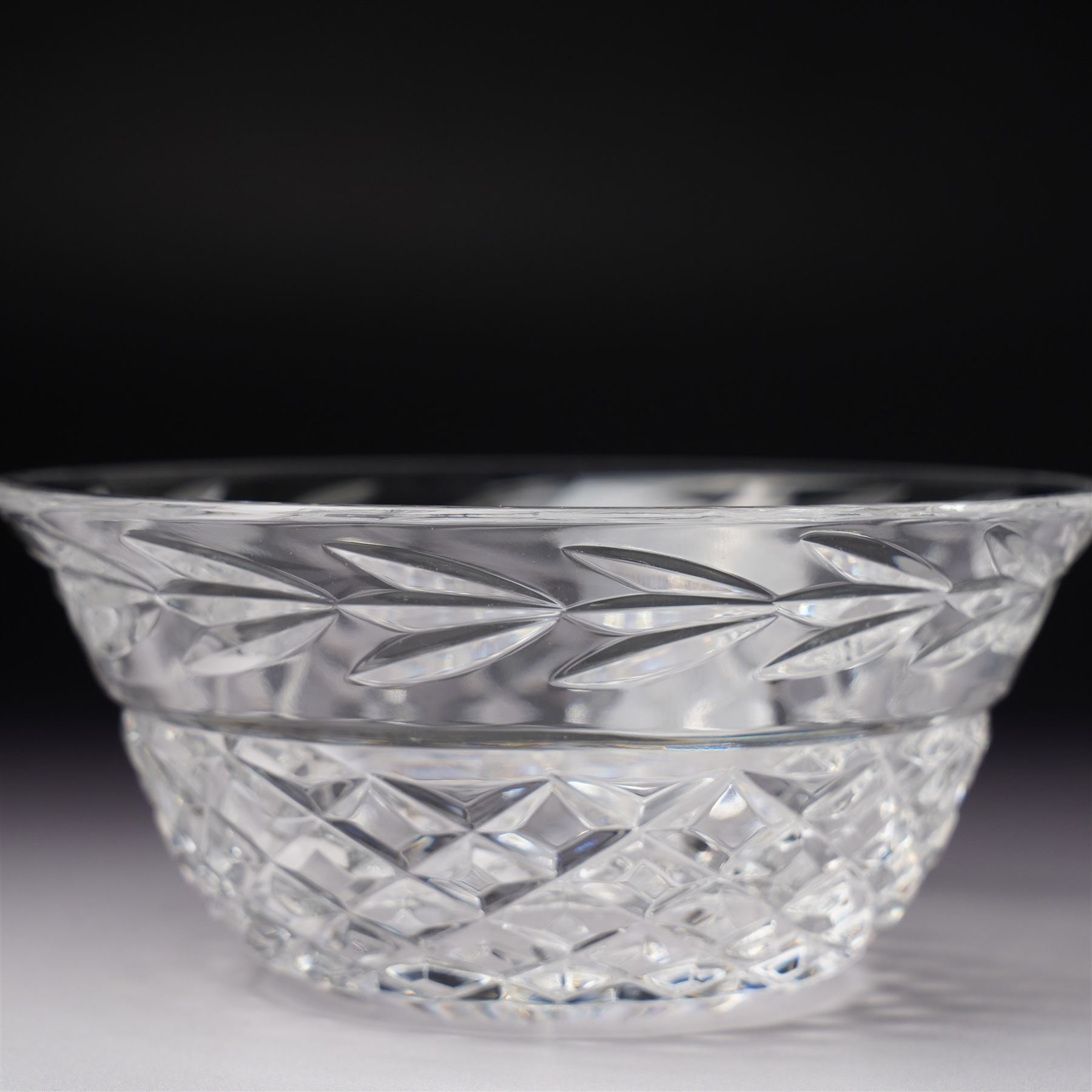 Waterford Crystal 'Glandore' pattern large bowl, boxed, and four smaller 'Glandore' pattern bowls, two boxed (5)