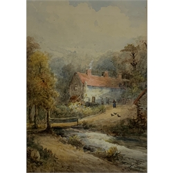 K Huggan (British early 20th century): Forge Valley Cottages, watercolour signed and dated 1921, 36cm x 25cm