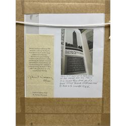 Michael Wiseman (Kent 1960-): 'The Brooding Soldier - Canadian Memorial', limited edition print signed titled and numbered 56/400, biographical details verso, 28cm x 19cm; gilt frame