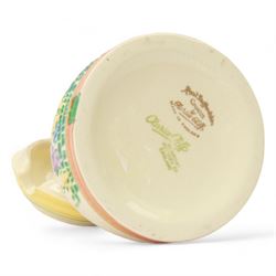 Clarice Cliff Bizarre for Newport Pottery, beehive honey pot with cover in Crocus pattern, with printed mark beneath, H9cm