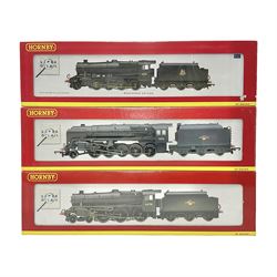 Hornby ‘00’ gauge - three ‘weathered’ locomotives comprising Class 8F 2-8-0 locomotive no.48062 in BR black; Class 9F 2-10-0 locomotive no.92151 in BR black; Class 5MT 4-6-0 locomotive no.44781 in BR black; in original boxes (3) 