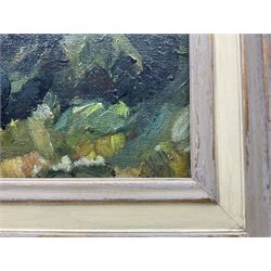 French School (20th Century): Impressionist Trees, oil on board signed 'Vallet' 24cm x 29cm 