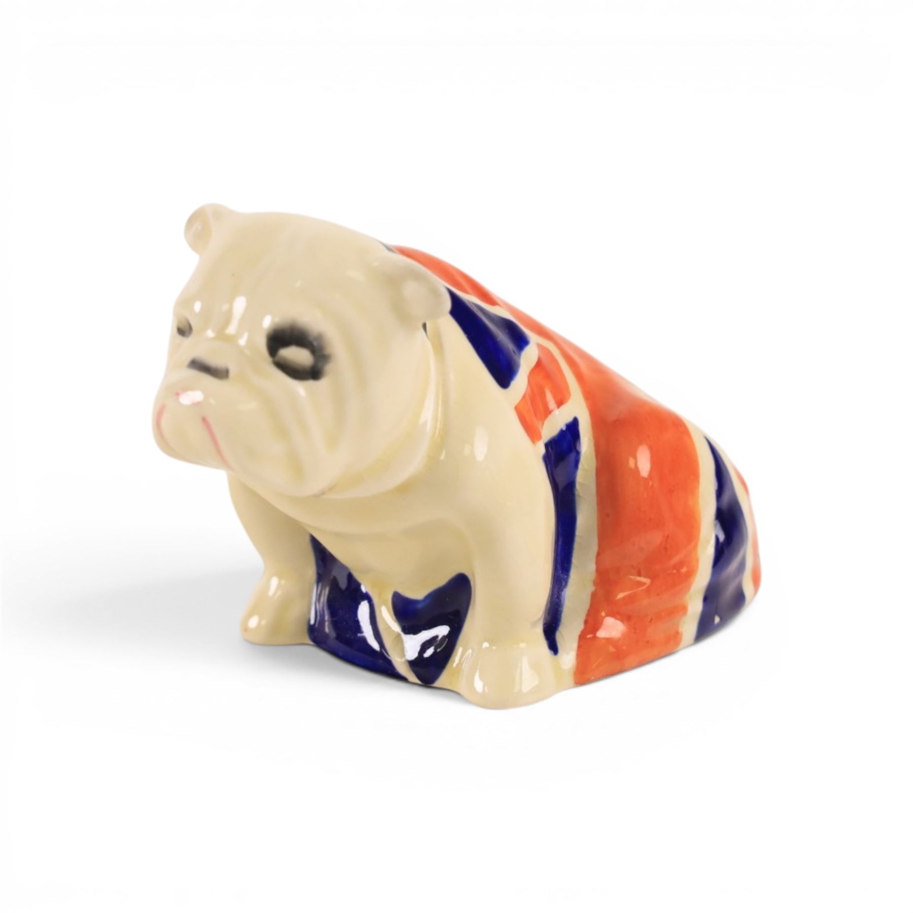 Royal Doulton Bulldog wearing a Union Jack, No. 645658, H6cm