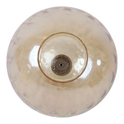 Two dome glass light shades, with brass details, H34cm