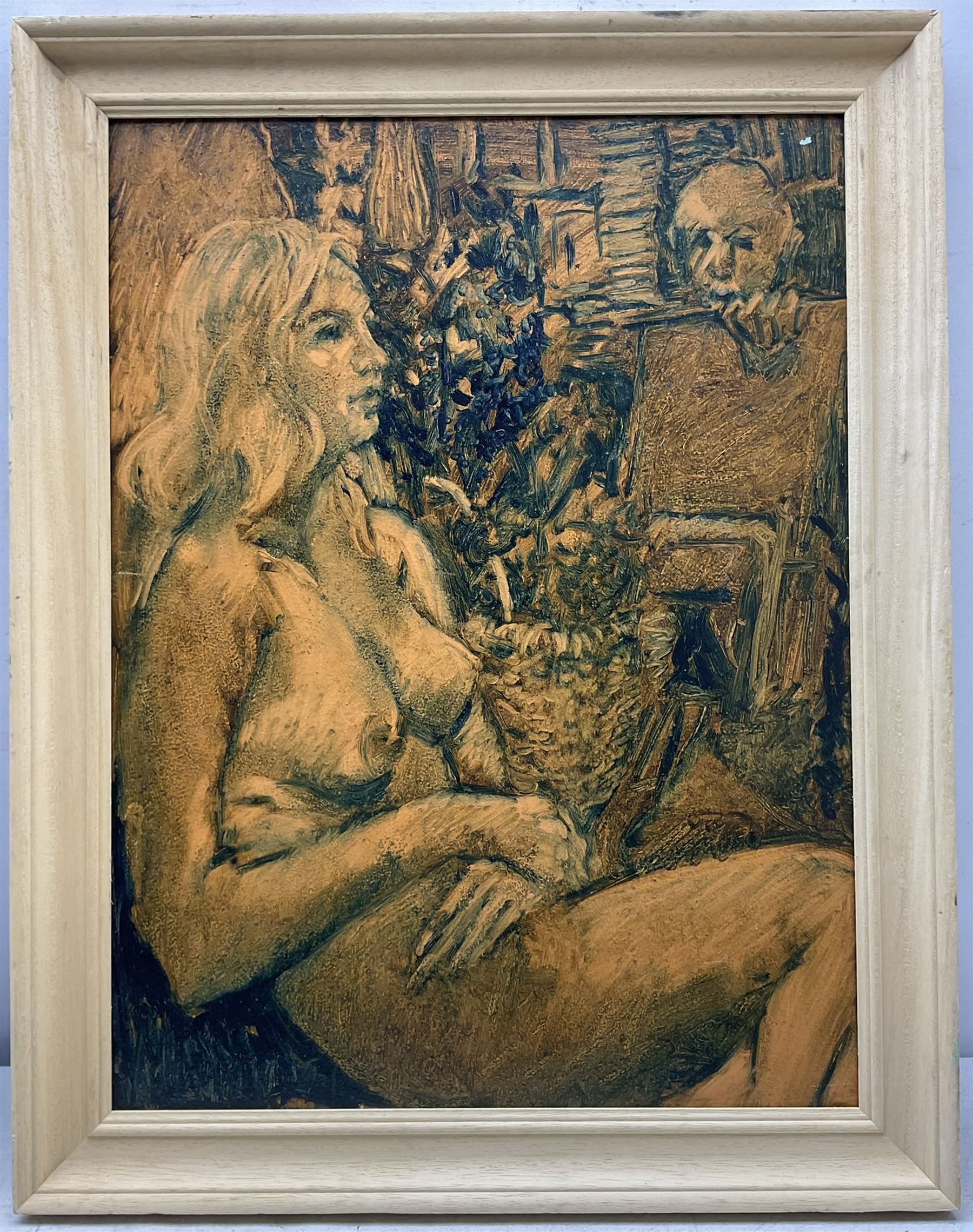 Raymond Arthur Roadnight (British 1941-): Female Nude Studies, nine oils on board, one signed, max 60cm x 50cm (9)
Provenance: the artist's studio collection. Born in High Wycombe, Roadnight spent three years training under Patrick Reyntiens and John Piper creating stained glass windows for Liverpool and Coventry cathedrals. These works included the great baptistry window in the New Coventry Cathedral, the 'Lantern' atop the Catholic Cathedral in Liverpool, and the grand windows in Oundle School Chapel. He has exhited at Royal Academy, Alfred East Gallery, Chichele College in Higham Ferriers, and Burleighfield House in Loudwater.
