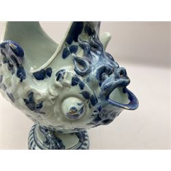 Delft jug in the form of a mythical winged bird, probably a griffin, H23cm (a/f)