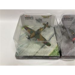 Corgi - five die-cast models of WW2 aircraft; and five models of warships; all boxed (10)