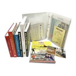 Hornby Dublo - loose leaf binder containing 1950s/60s ephemera including Rail Layout booklets, 4th edition catalogue, 1956 price list, 1952 Meccano booklet etc; Hornby Dublo Technical Manual 2019; Companion Series Vols 4 & 5; 2008 70th Anniversary Magazine with Supplements etc