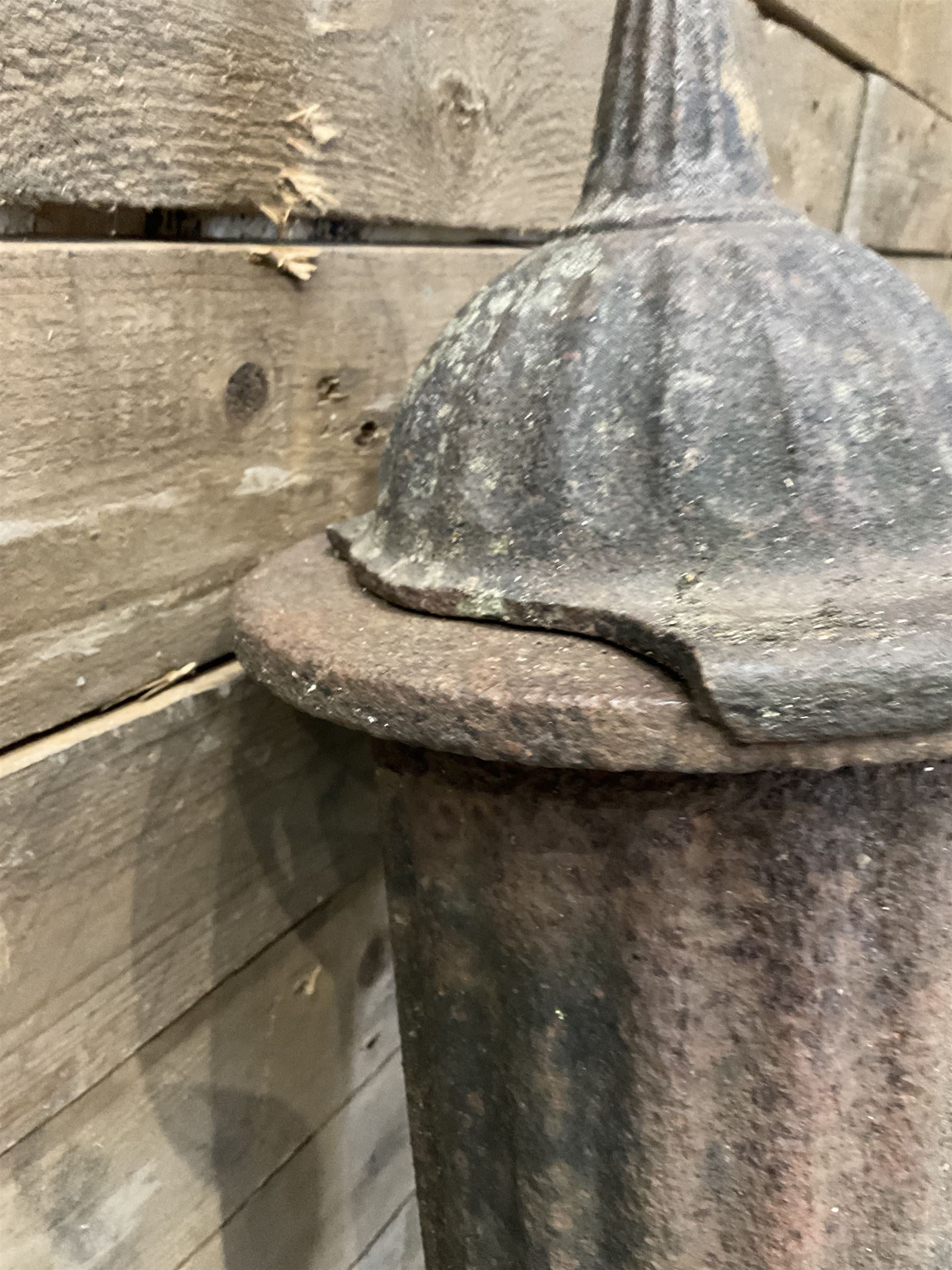 19th century cast iron water pump, lion crest with registration mark